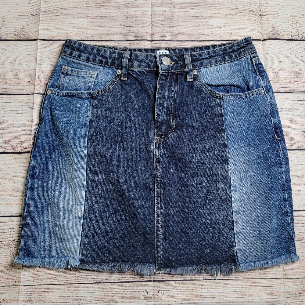 BDG Raw Hem Blue And Navy Skirt